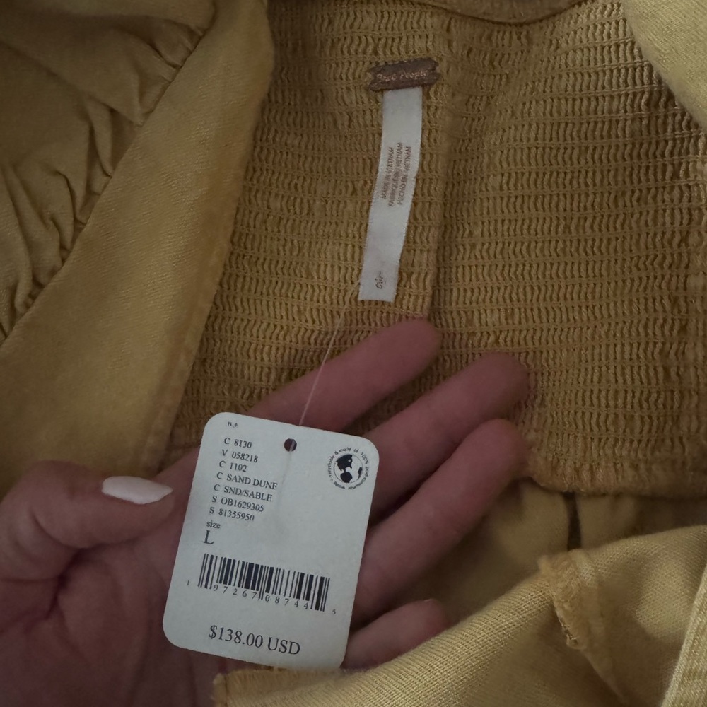 Free People yellow Puff Sleeve Mini Dress - Picture 3 of 3